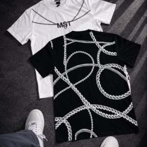Camiseta hombre estampado cadenas