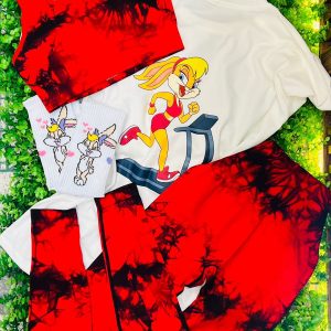 Conjunto deportivo tie-dye rojo – diseño 4