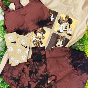 Conjunto deportivo tie-dye café