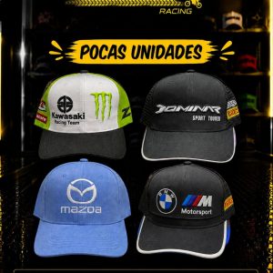 Gorra motorsport variada (Kawasaki, Dominar, Mazda, BMW)