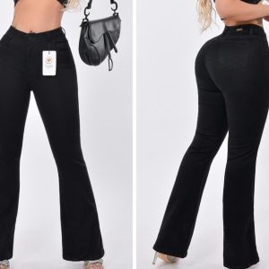 Jean dama flare negro