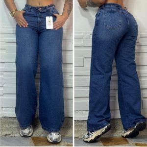 Jean dama flare azul medio bolsillo
