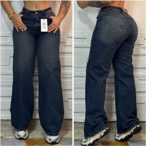 Jean dama flare azul oscuro grisáceo