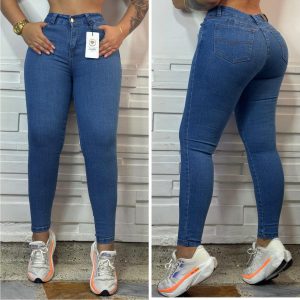 Jean dama recto azul medio