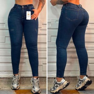 Jean dama recto azul oscuro