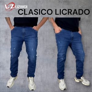 Jean clásico licrado hombre azul