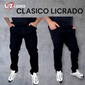 Jean clásico licrado hombre negro