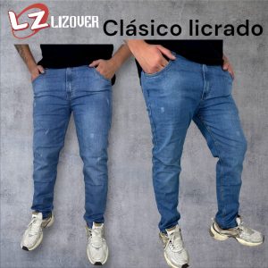 Jean clásico licrado hombre azul claro